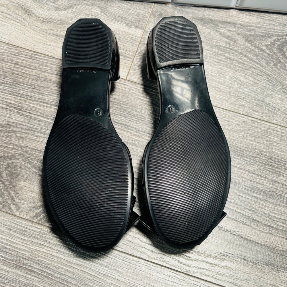 Salvatore Ferragamo Black Barbado Bow Peep Toe‎ Jelly Flats Size 8 - Picture 8 of 11